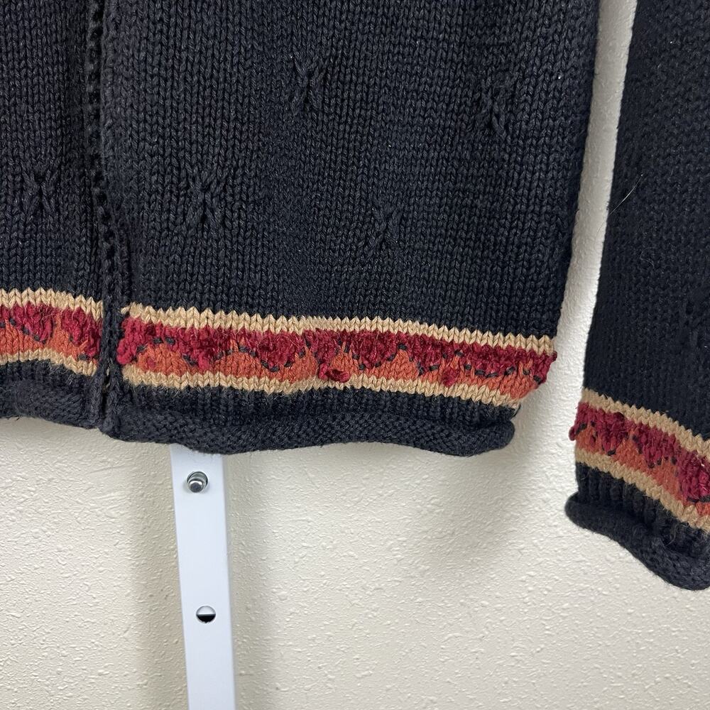 Vintage Croft & Barrow Fair Isle Zip Cardigan Sweater M Medium Folklore Autumn - Picture 4 of 6